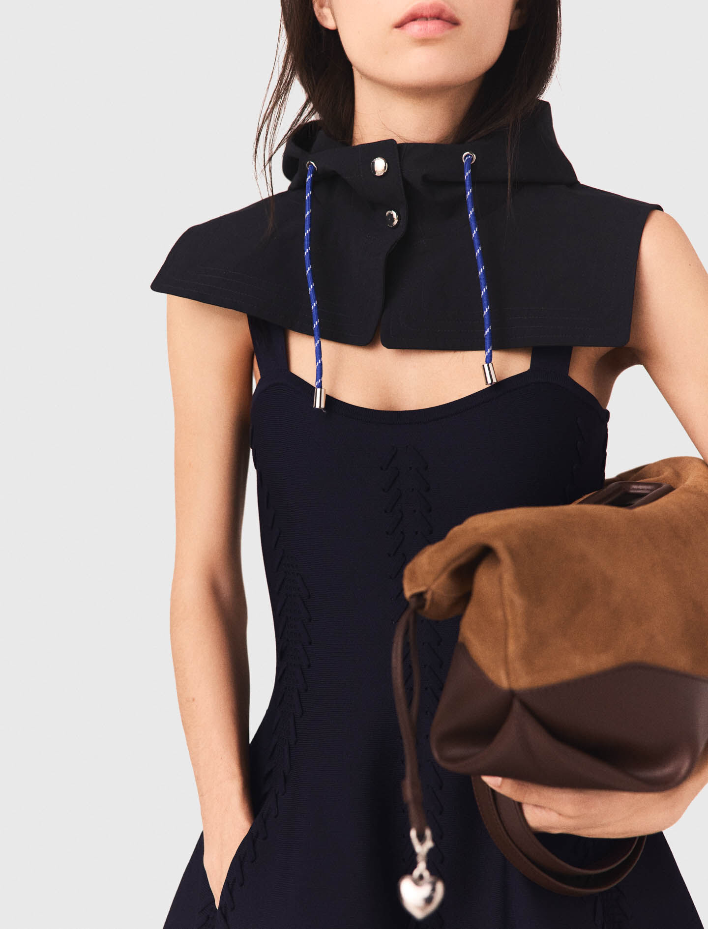Short knitted skater dress Navy for Women | Maje