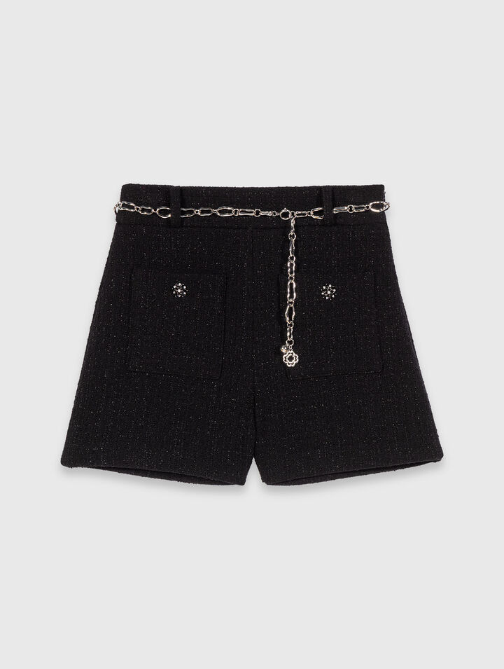 Shiny tweed shorts