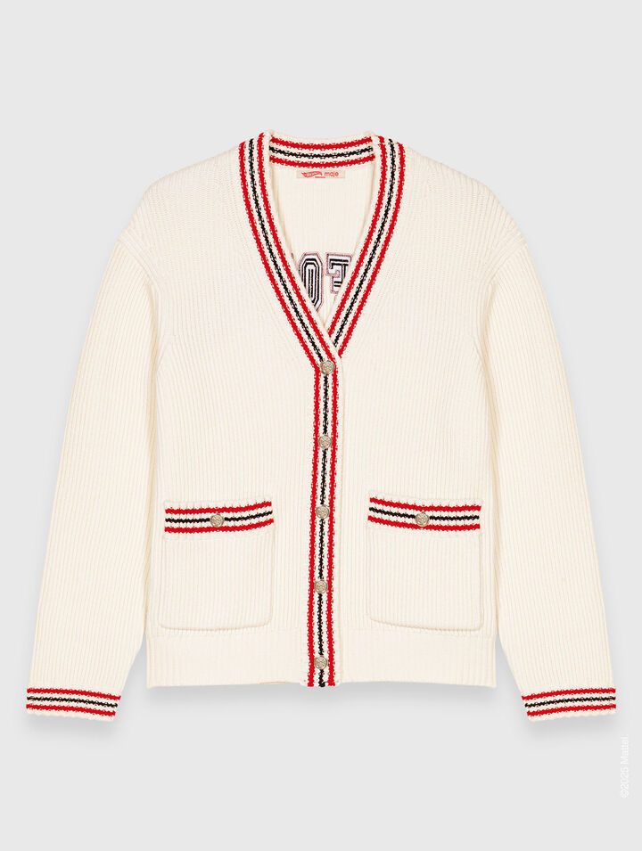 Embroidered longline cardigan