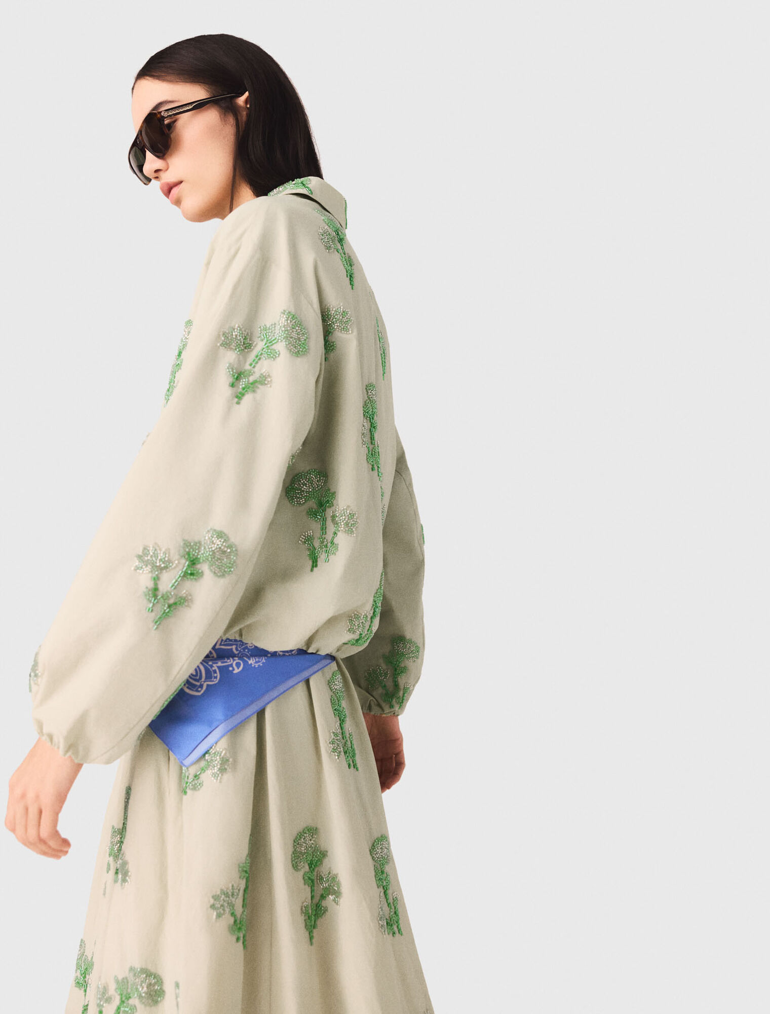 Embroidered technical bomber jacket