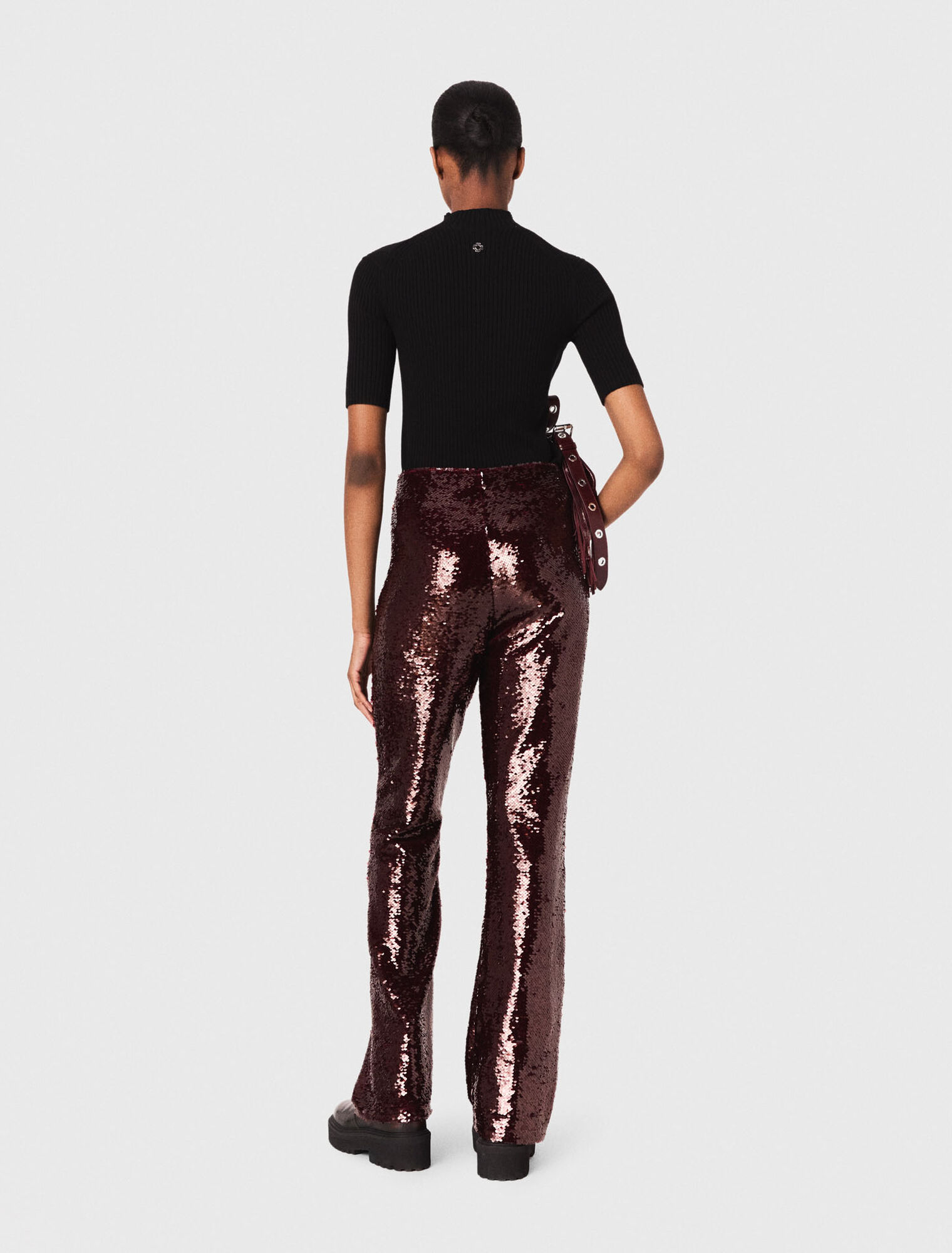 Sequin-embroidered trousers