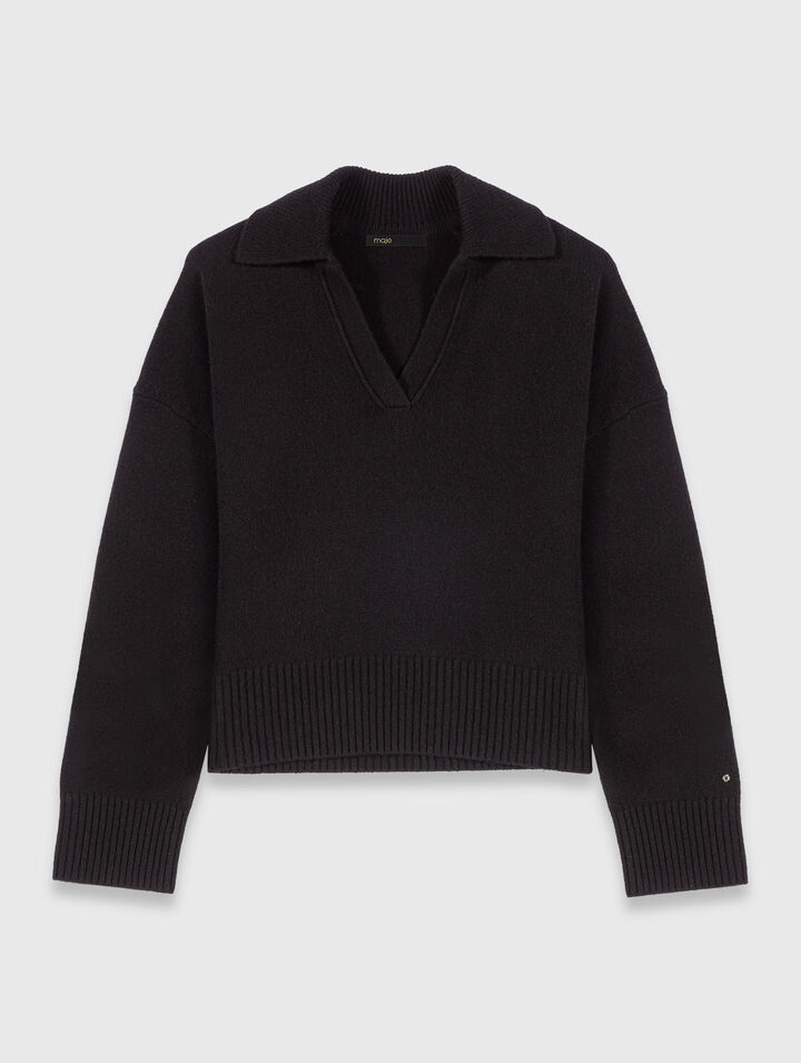Open polo collar jumper Open polo collar jumper