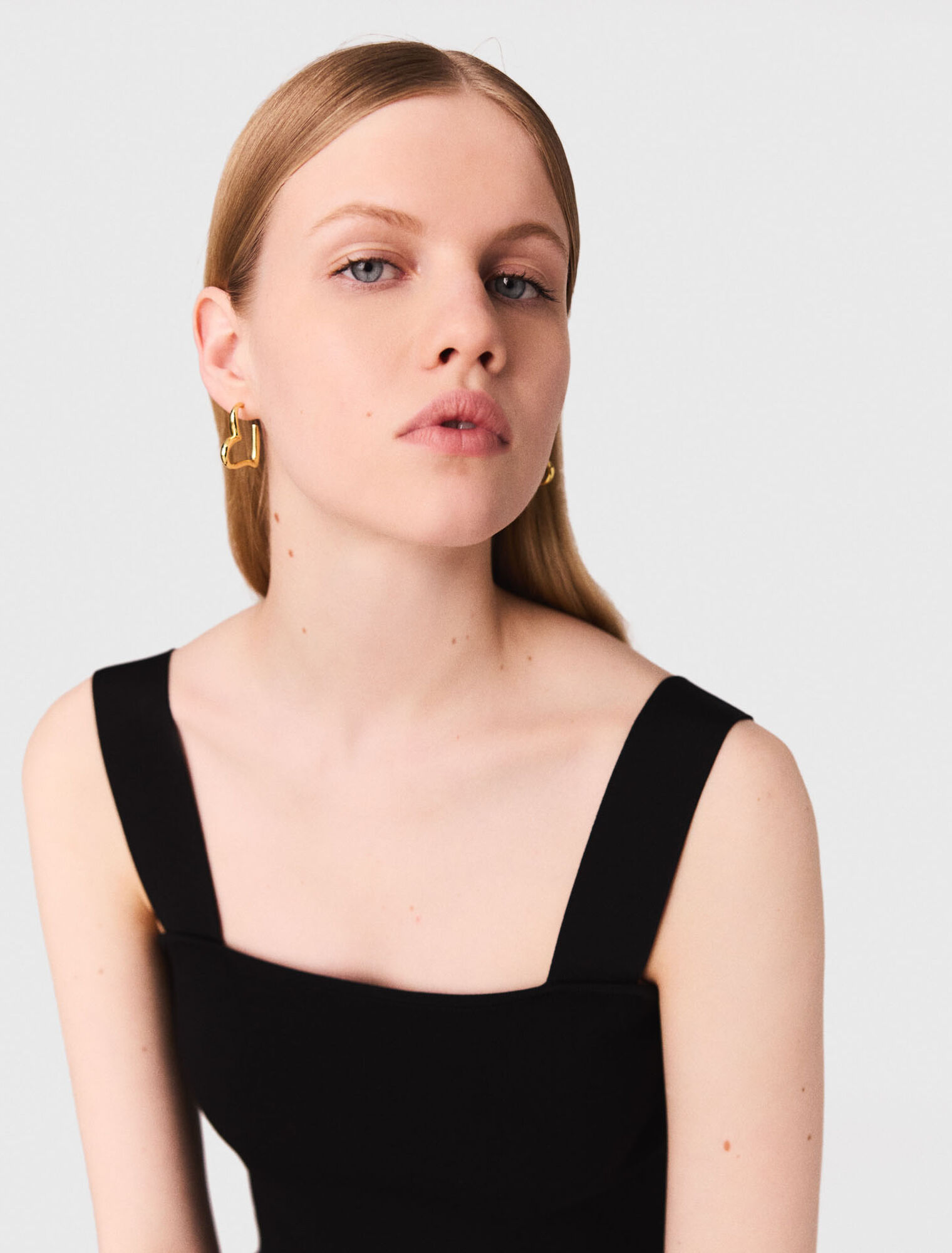 Gold-plated heart hoop earrings