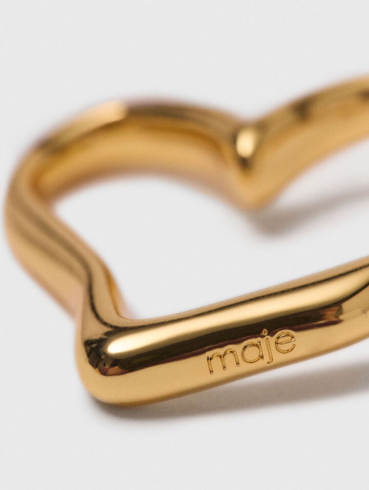 Gold-plated heart hoop earrings