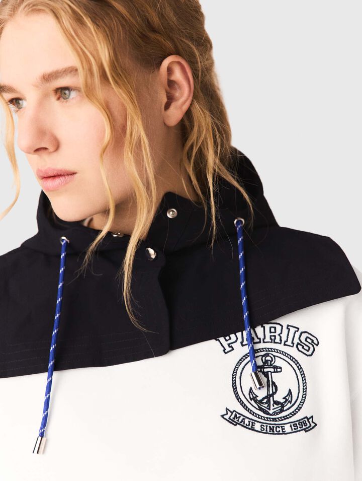 Waterproof drawstring hood