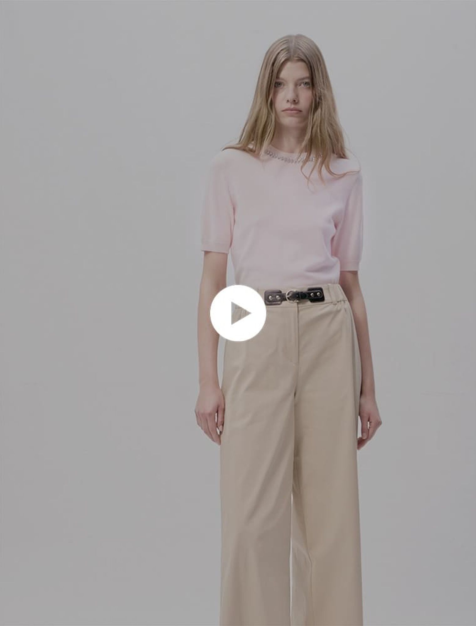 Wide-leg cotton trousers