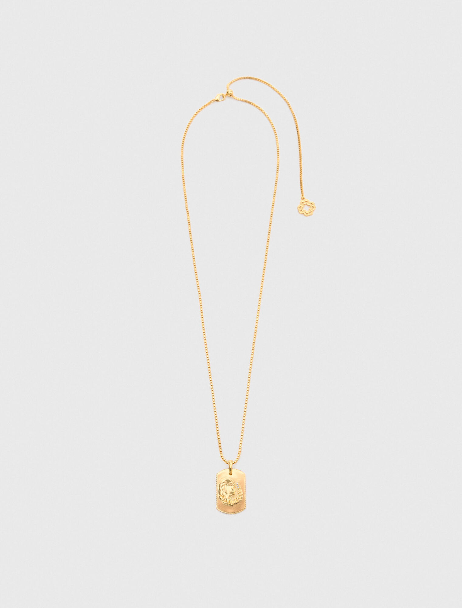 Zodiac sign plaque necklace