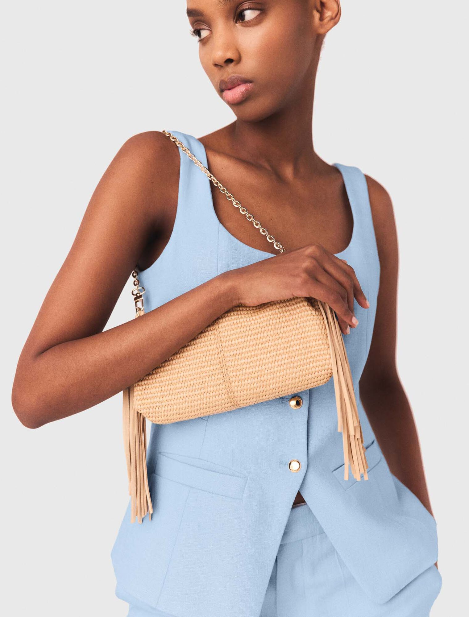 Miss M natural-look Pouch bag