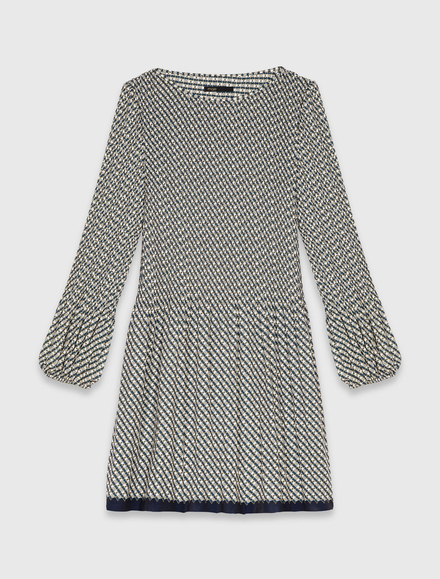 Patterned pleated dress