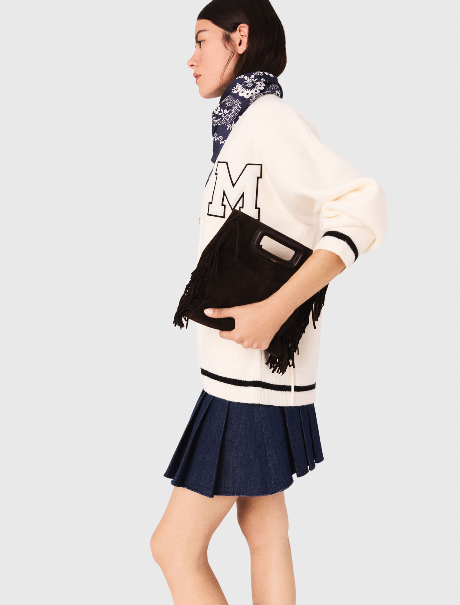 Long cardigan with embroidery