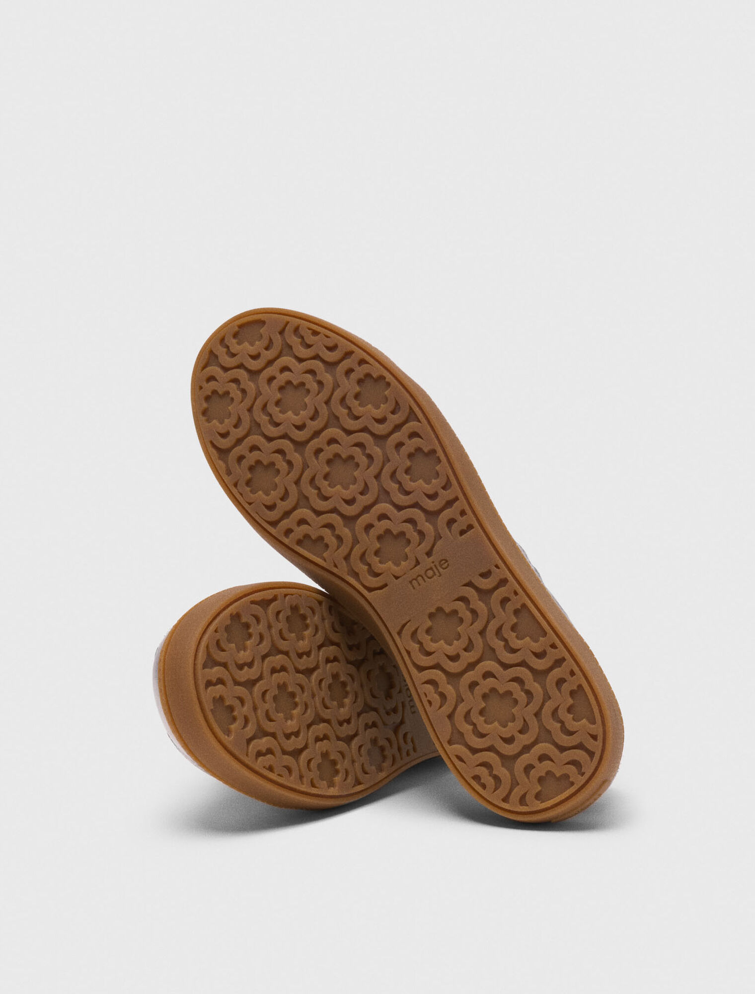 Metallic leather trainers