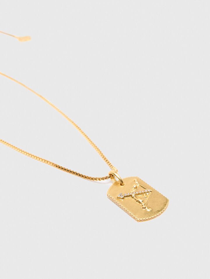 Zodiac sign plaque necklace Zodiac sign plaque necklace