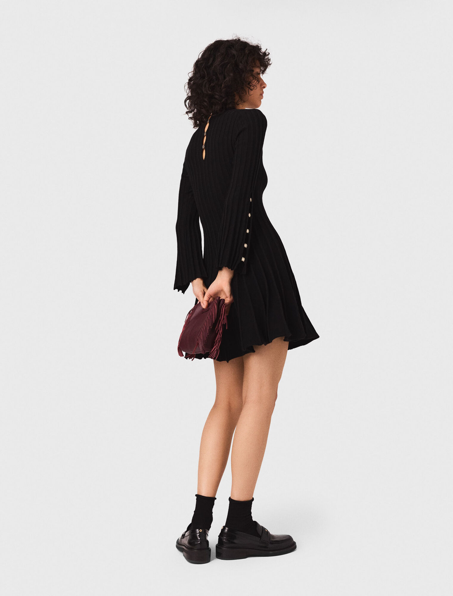High-neck short skater dress