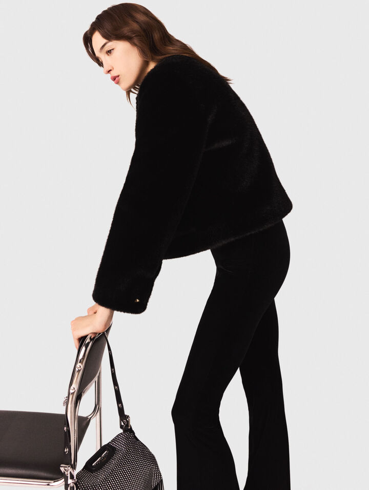 Stretch velour trousers