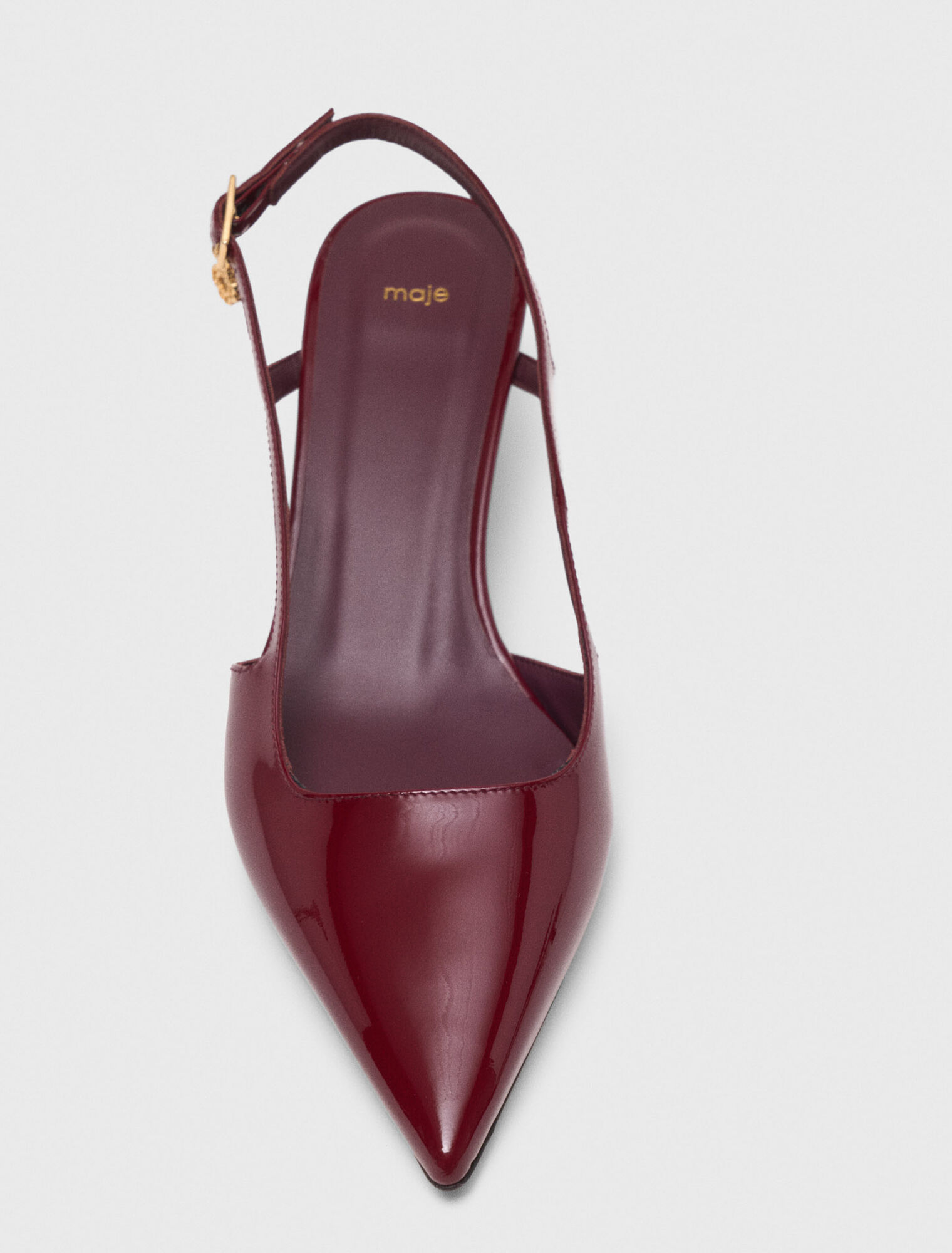 Patent leather slingback pumps