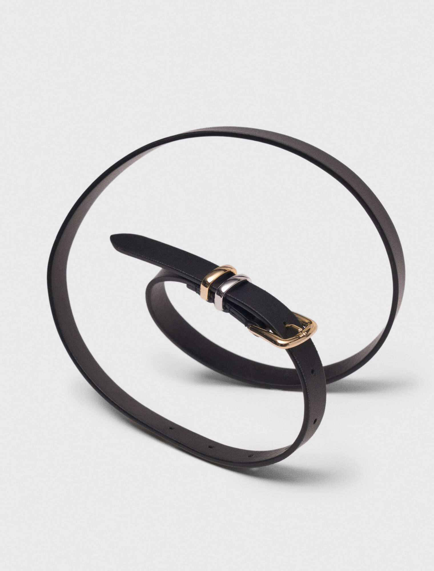 Slim belt with square buckle