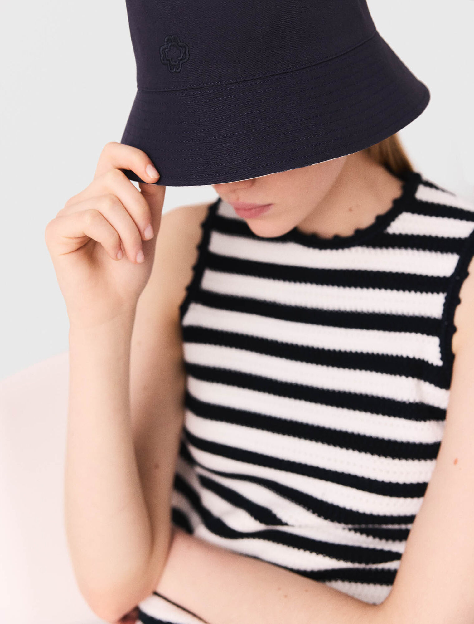 Reversible fruit print bucket hat