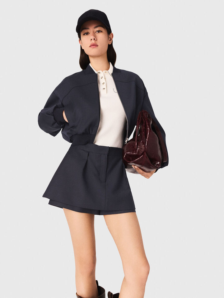 Zipped mixed wool bomber Zipped mixed wool bomber