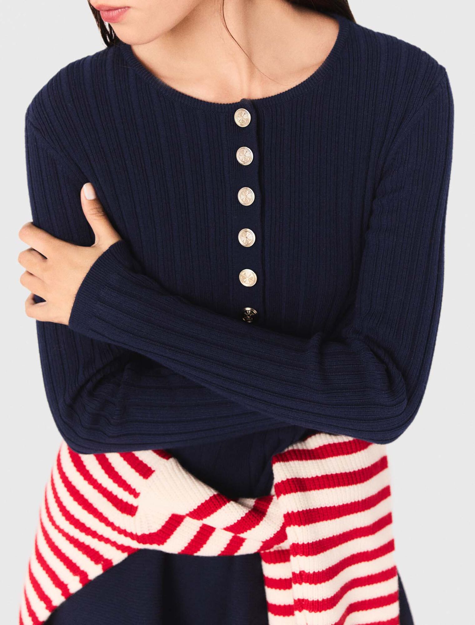 Knit dress with flared skirt