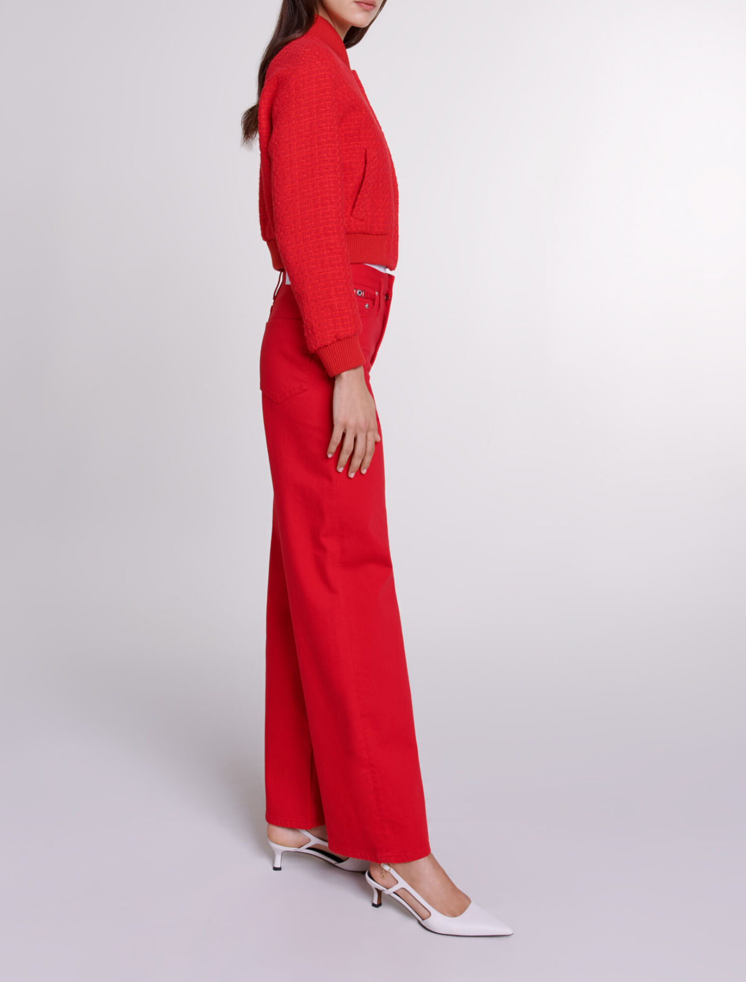 Wide-leg denim jeans