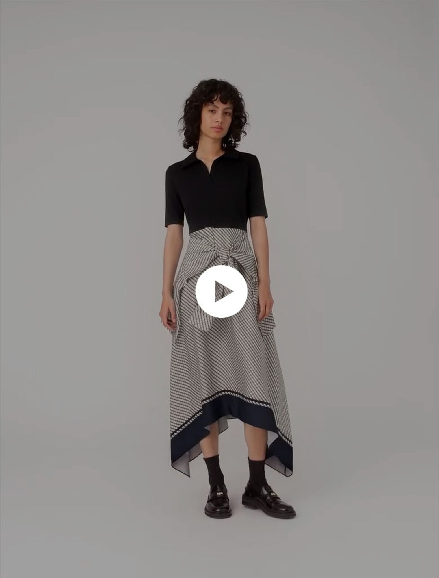 Printed two-tone dress