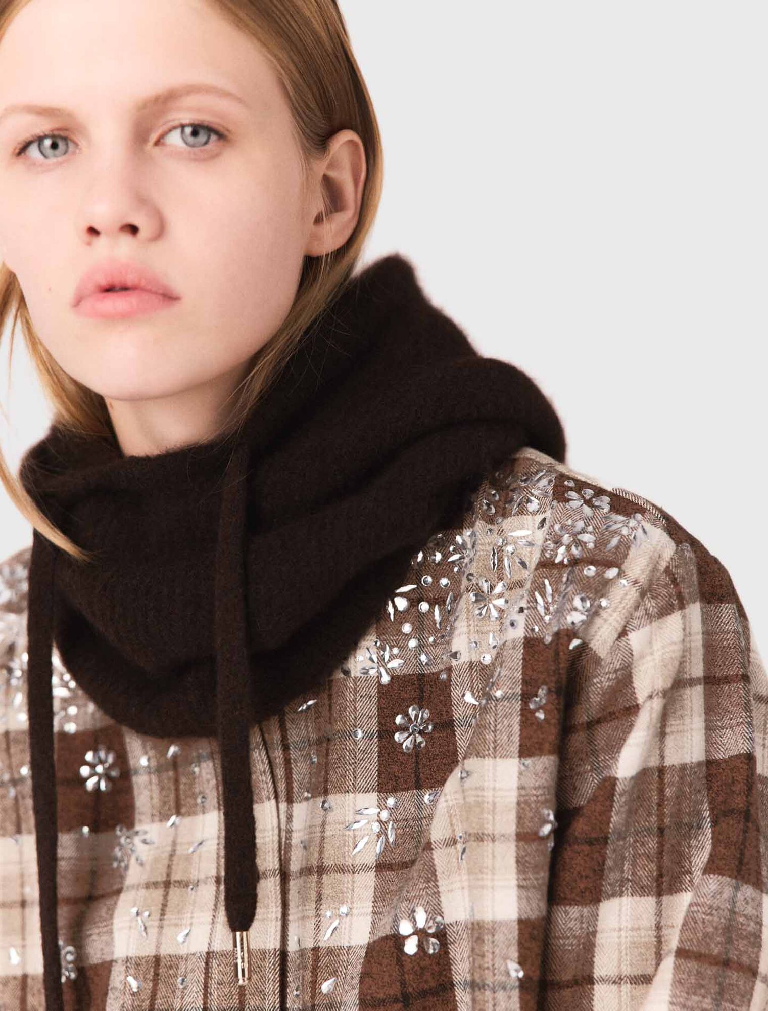 Rhinestone checked shirt