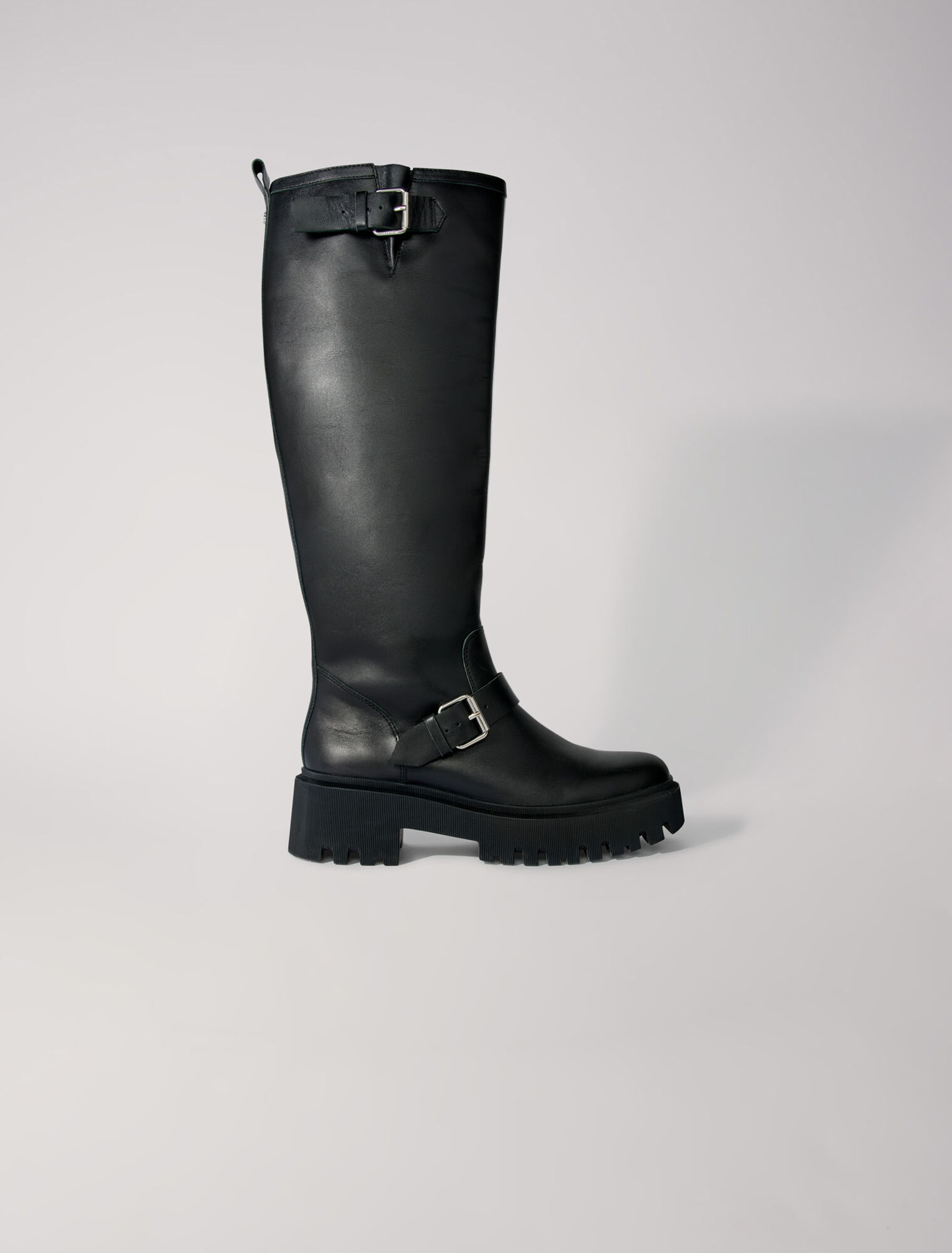 Biker boots in smooth leather