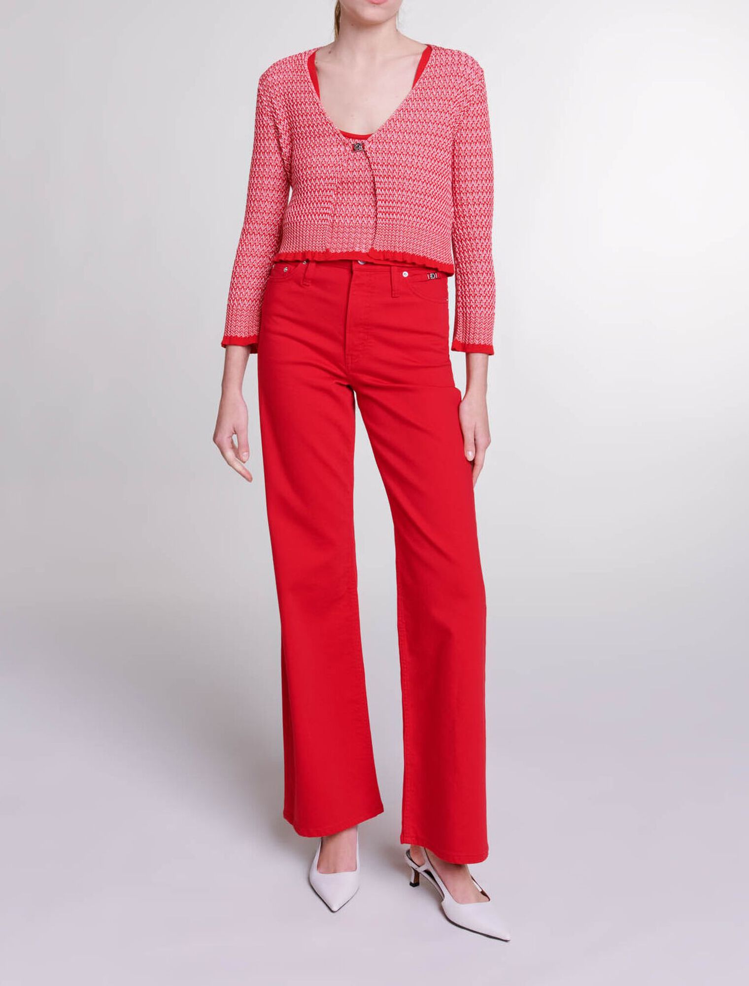 Wide-leg denim jeans