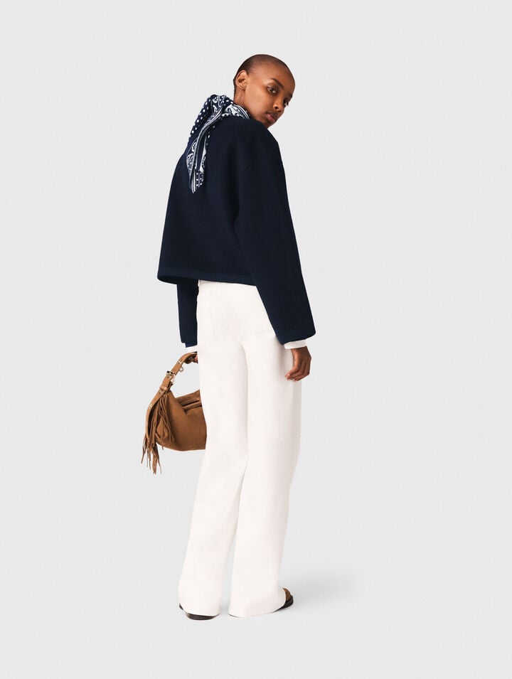 Double-faced jacket, braided trim