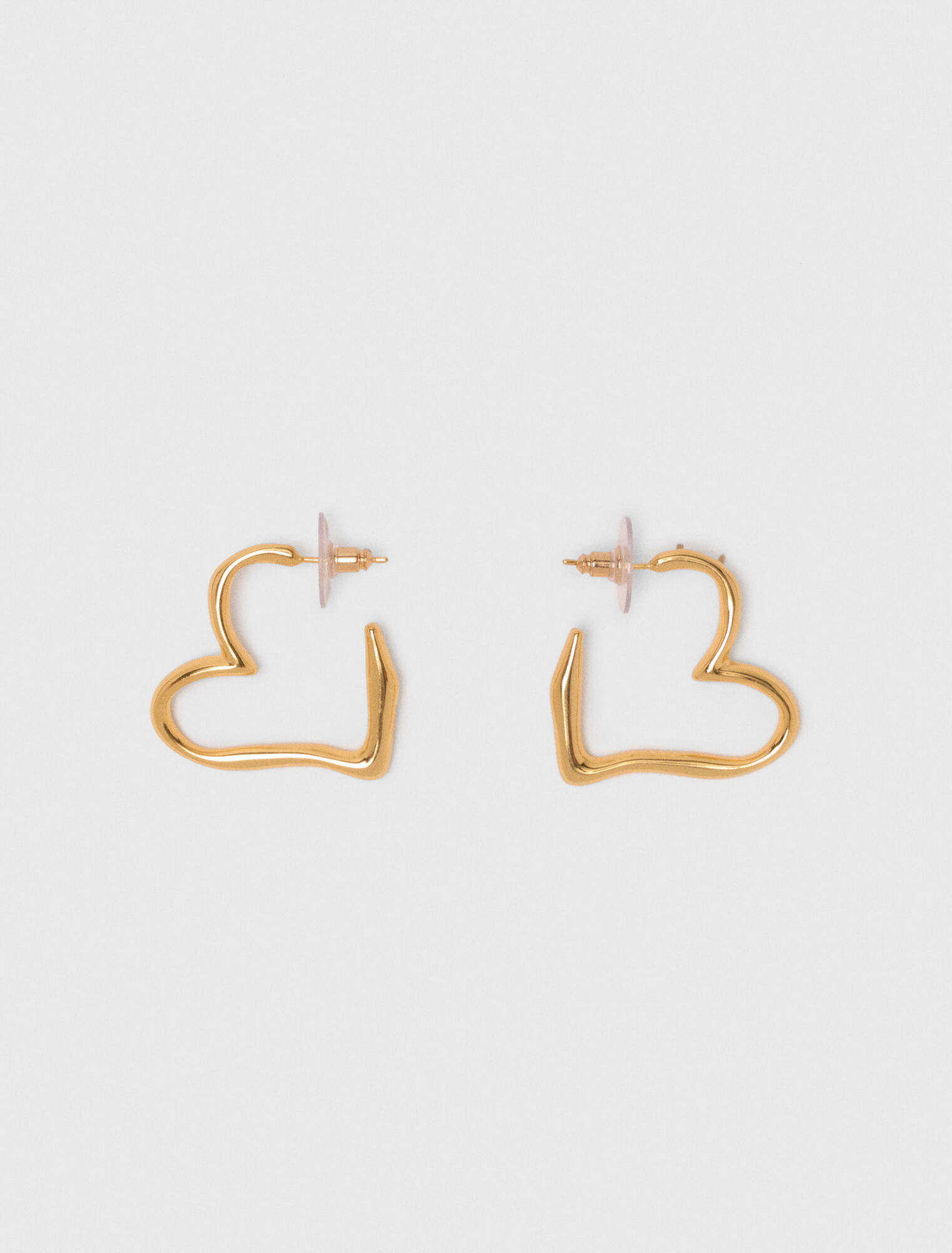 Gold-plated heart hoop earrings