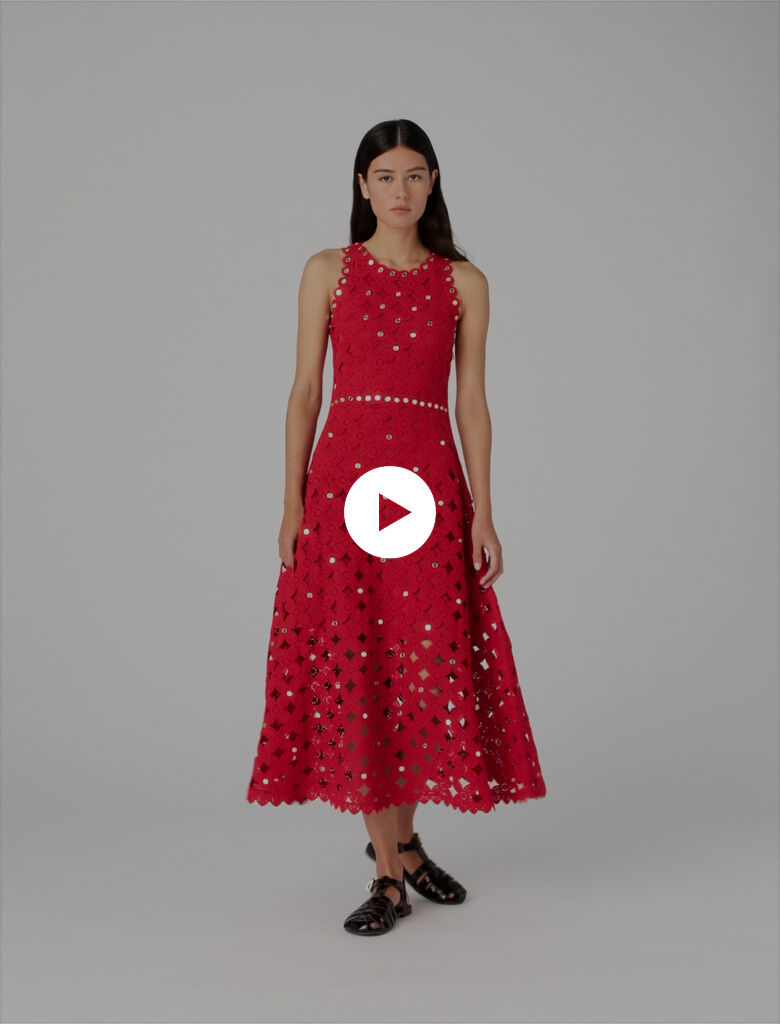 リファプロ Mirrored crochet dress Red for Women | Maje