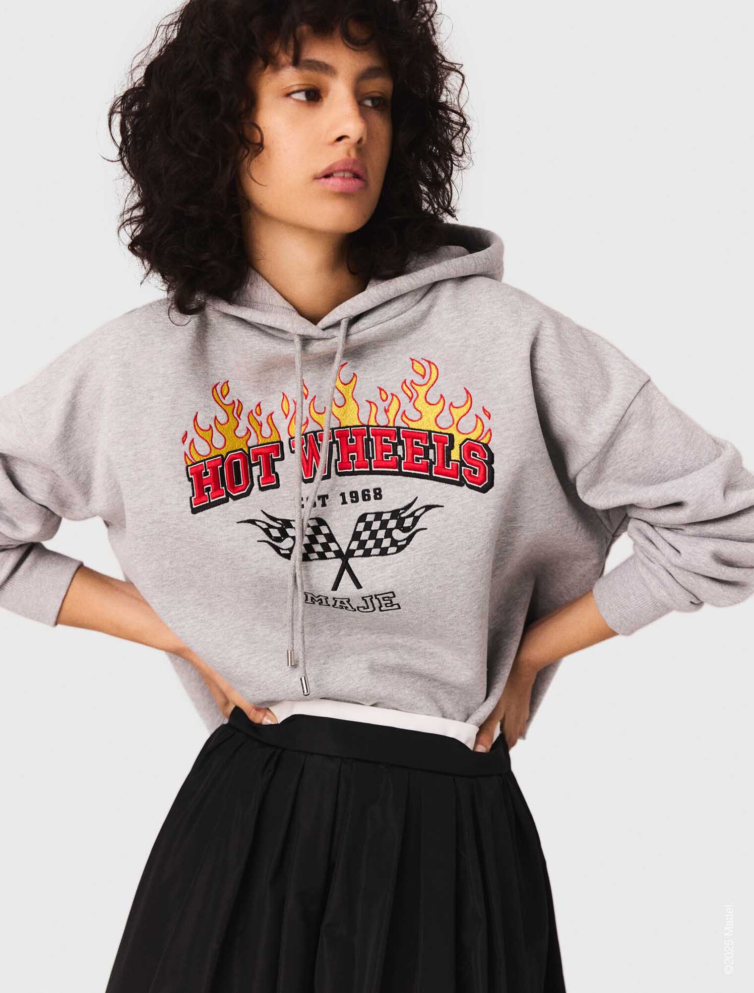 Embroidered logo crop sweatshirt