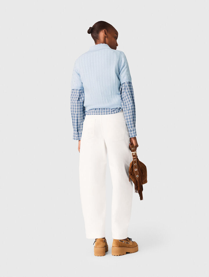 Cropped jumper with rhinestones