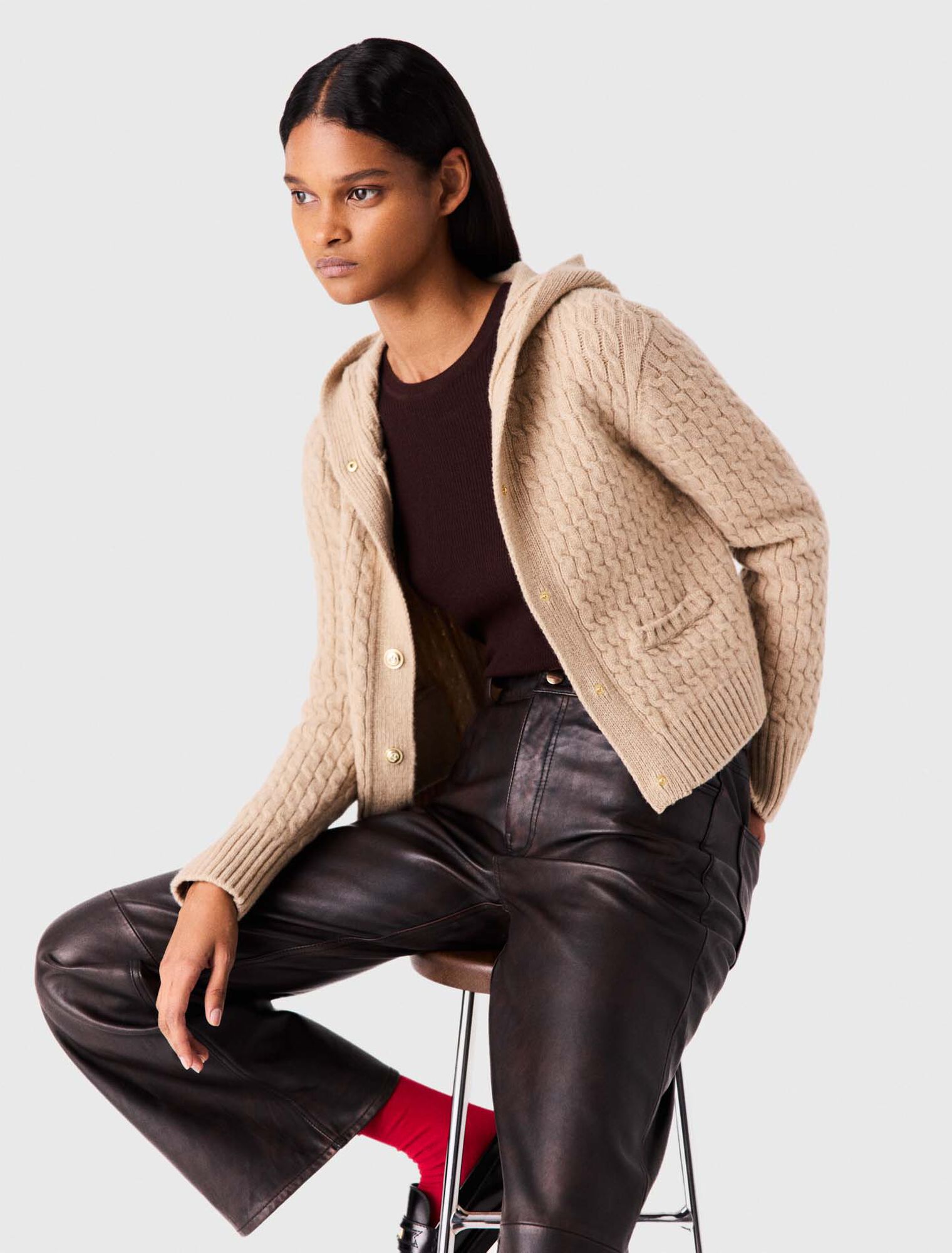 Hooded cardigan