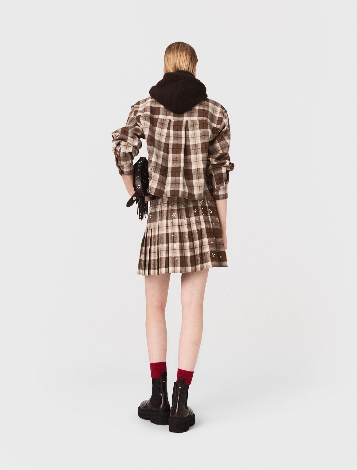 Rhinestone checked shirt