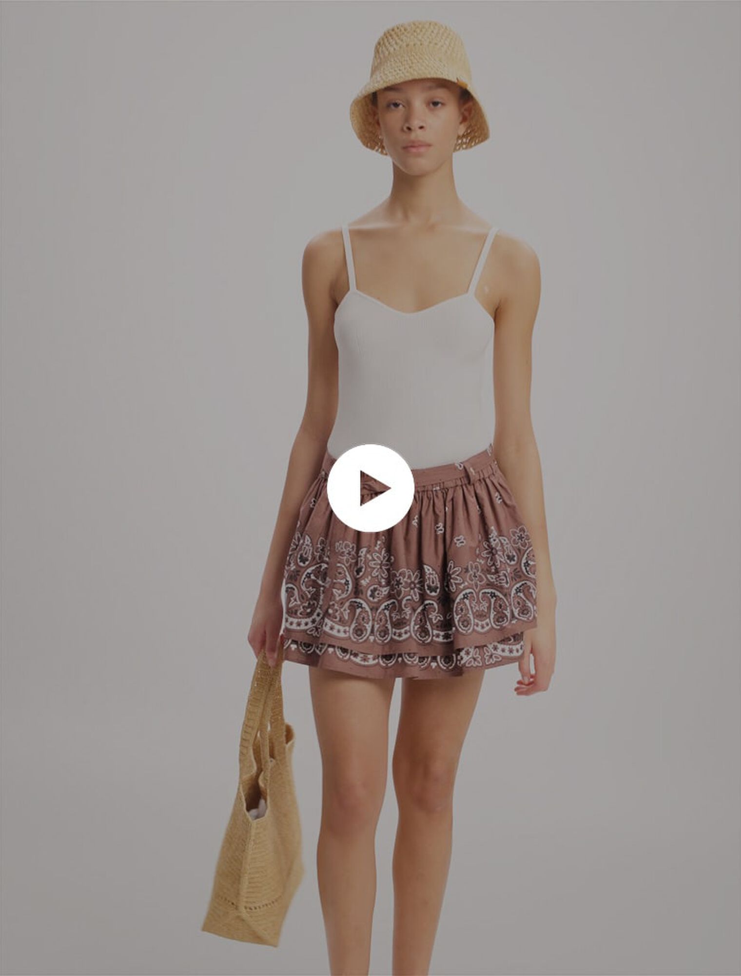 Print mini skirt with rhinestones Print mini skirt with rhinestones