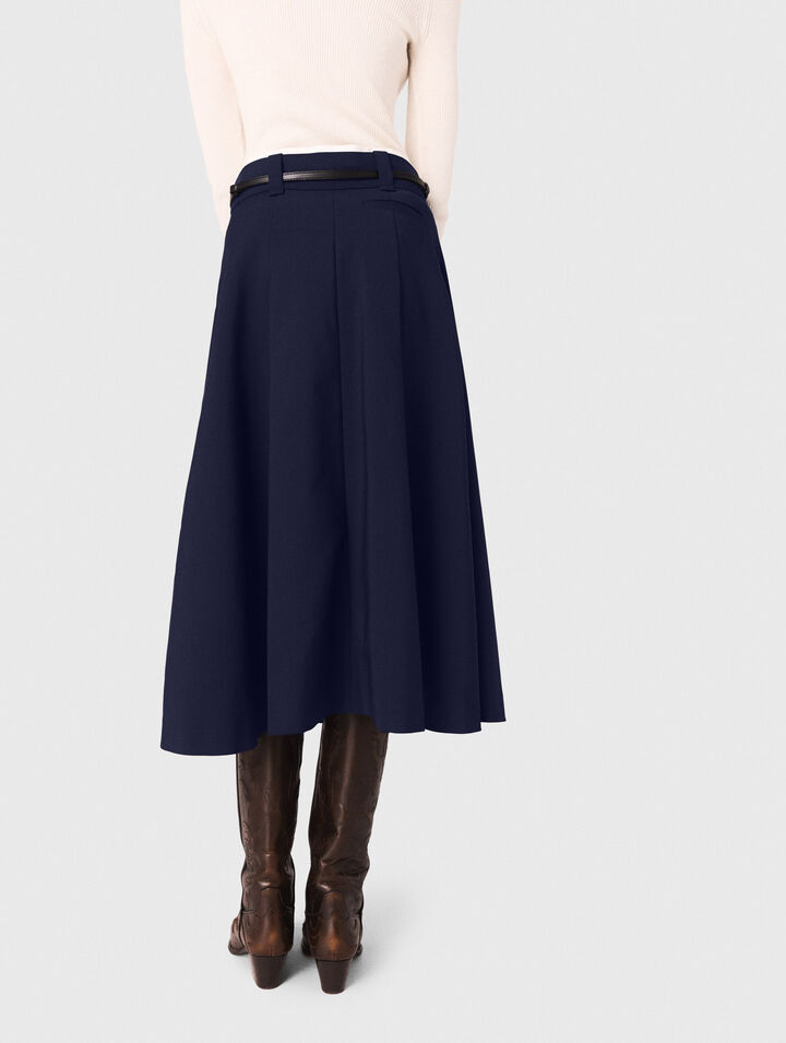 Long cotton skirt with belt Long cotton skirt with belt
