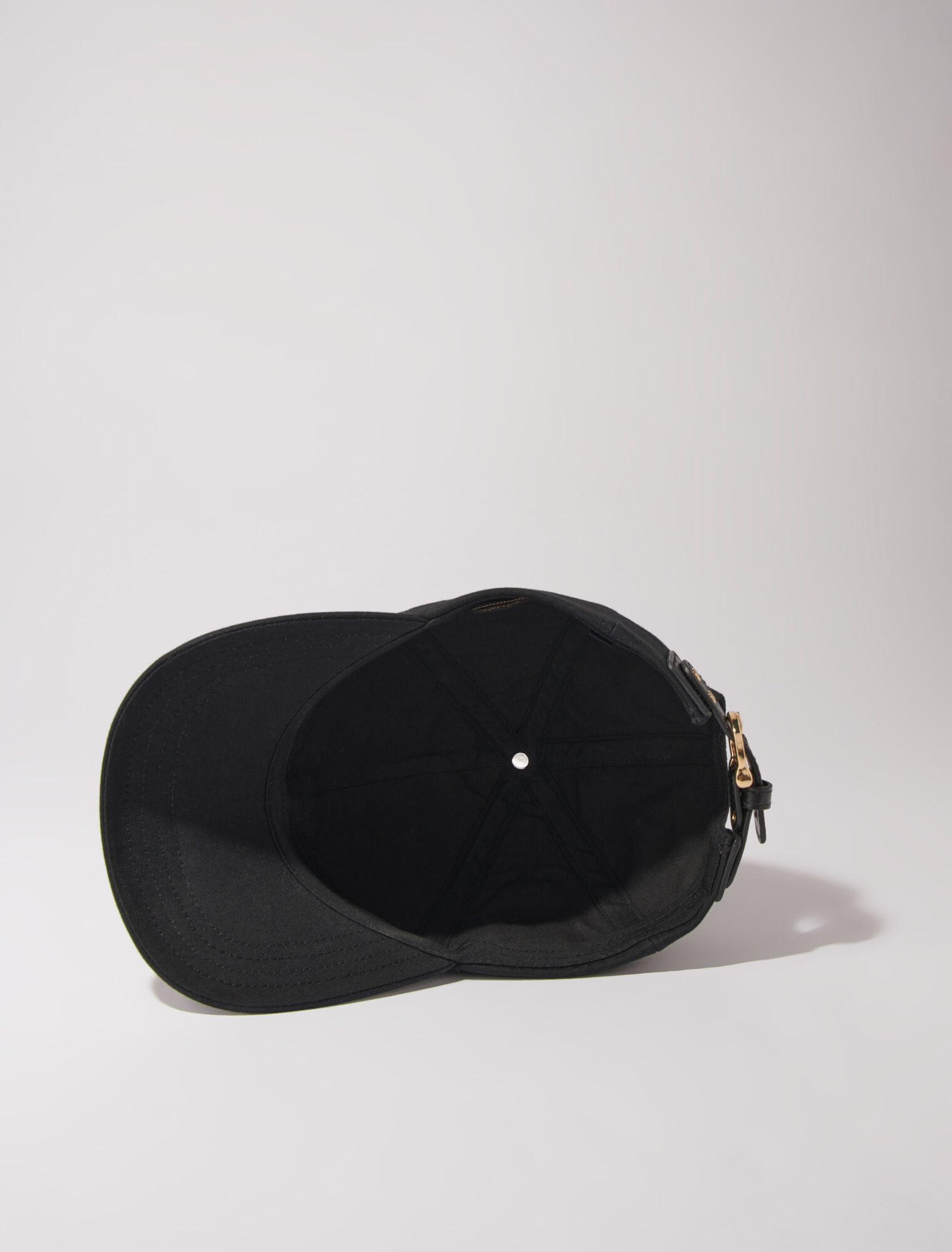 Cotton cap with gold-tone buckle