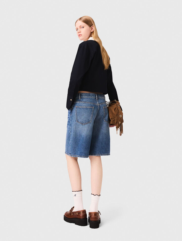 Cropped poplin shirt