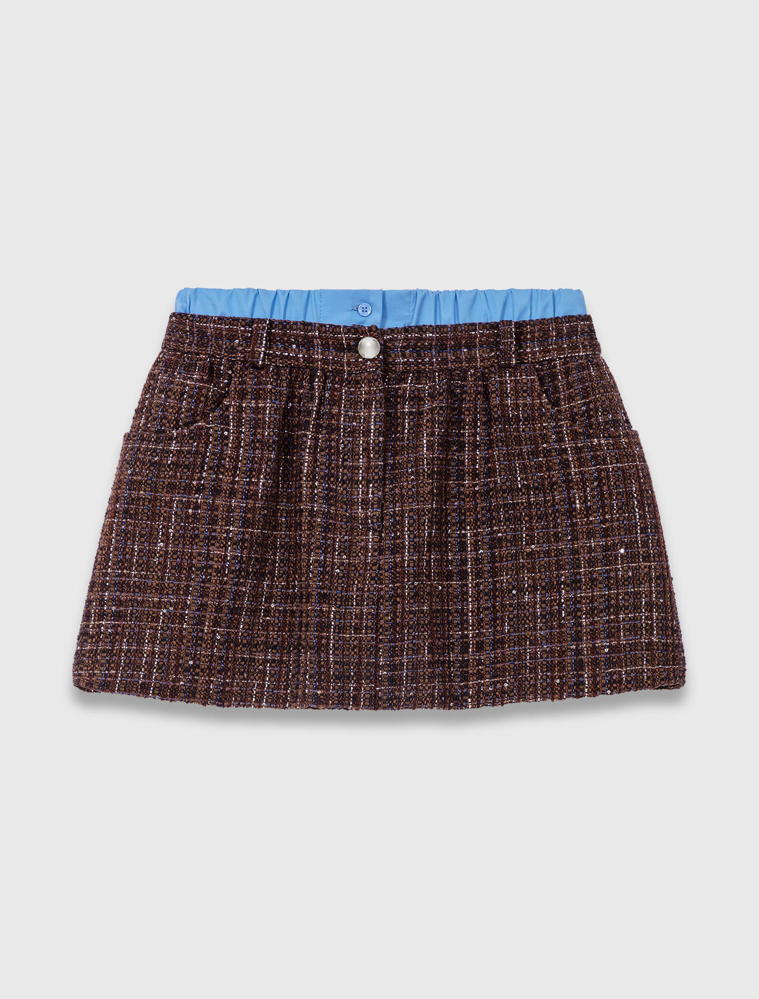 Tweed shorts with elasticated waistband