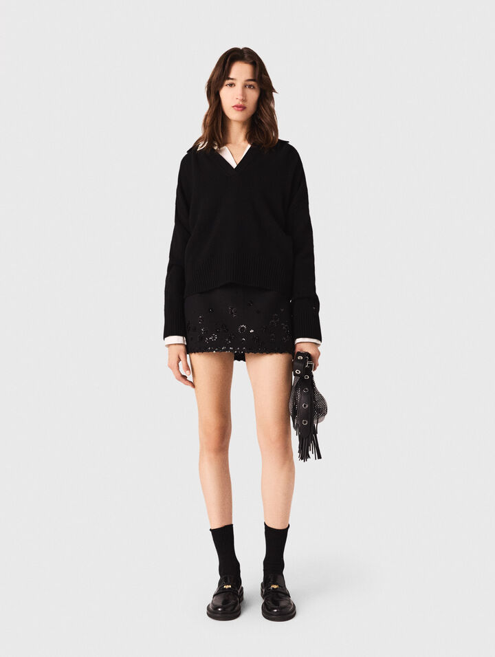 Open polo collar jumper Open polo collar jumper
