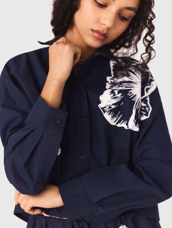 Cropped cotton shirt