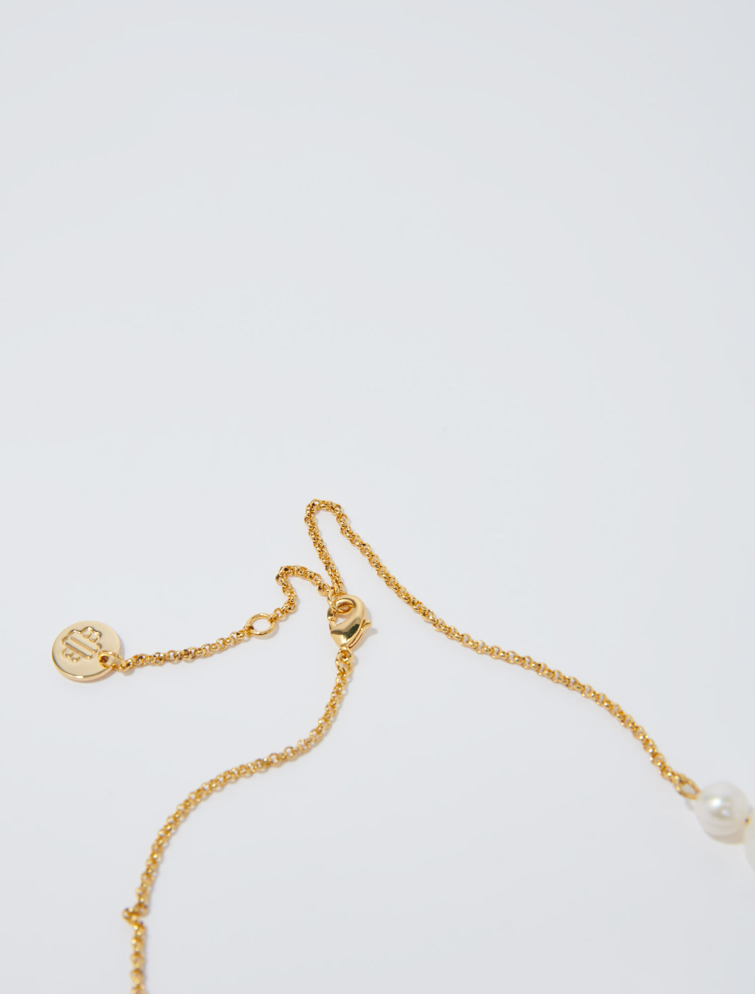 Gold chain and bead necklace Gold chain and bead necklace