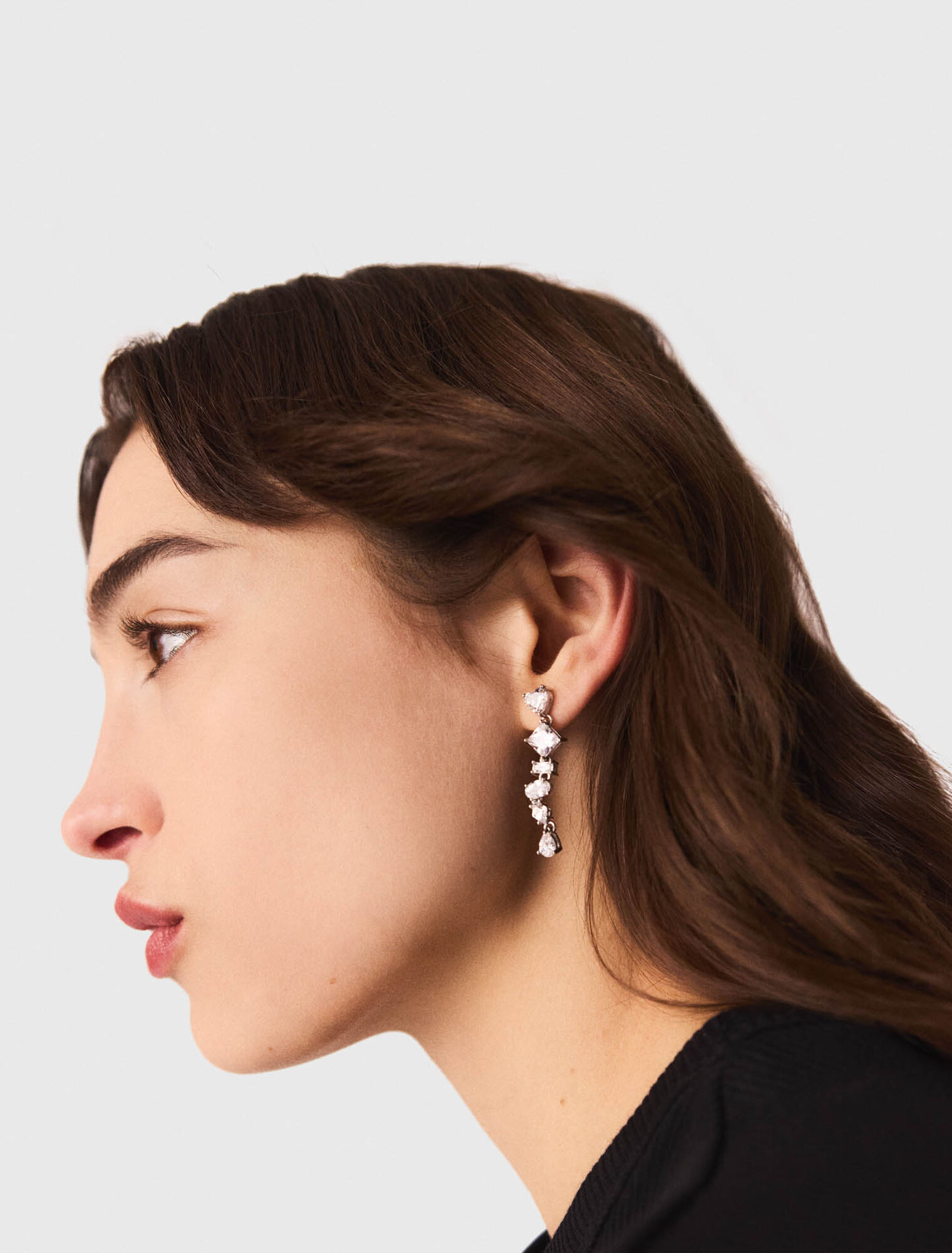 Rhinestone heart earrings