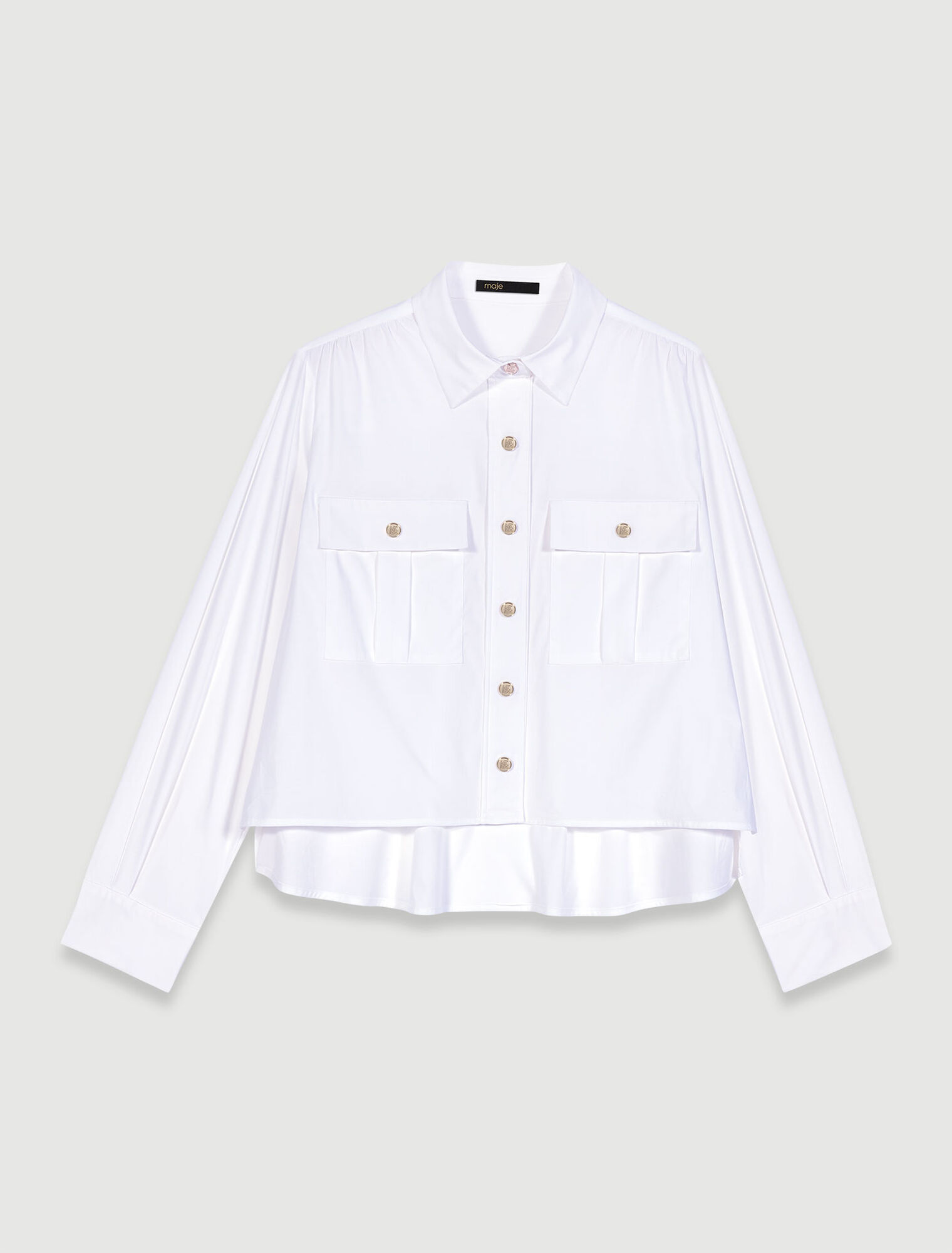 Cropped cotton shirt