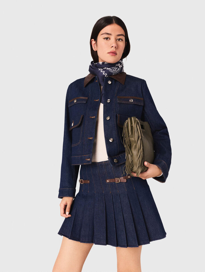 Short denim skirt with lining Short denim skirt with lining