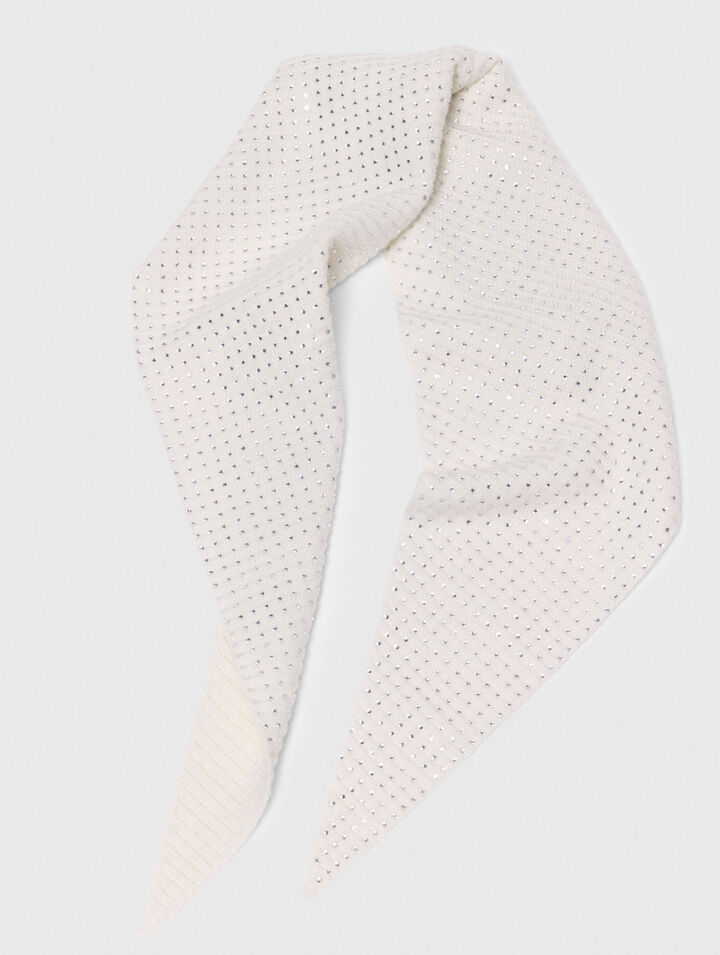 Rhinestone wool triangle scarf
