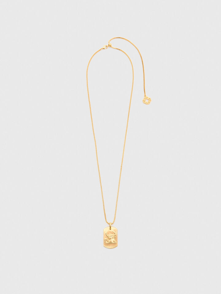 Zodiac sign plaque necklace Zodiac sign plaque necklace