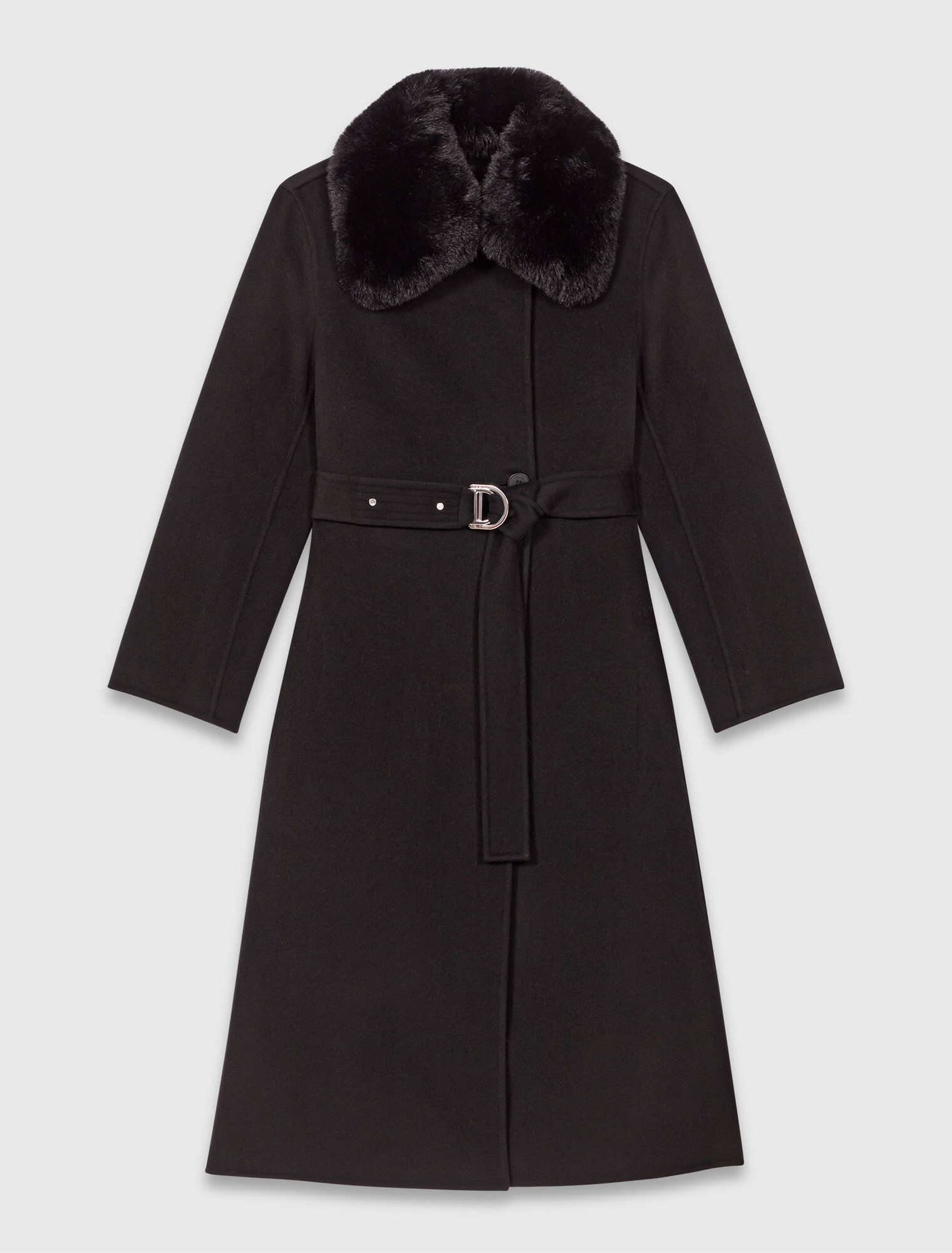 Double-faced coat with removable collar