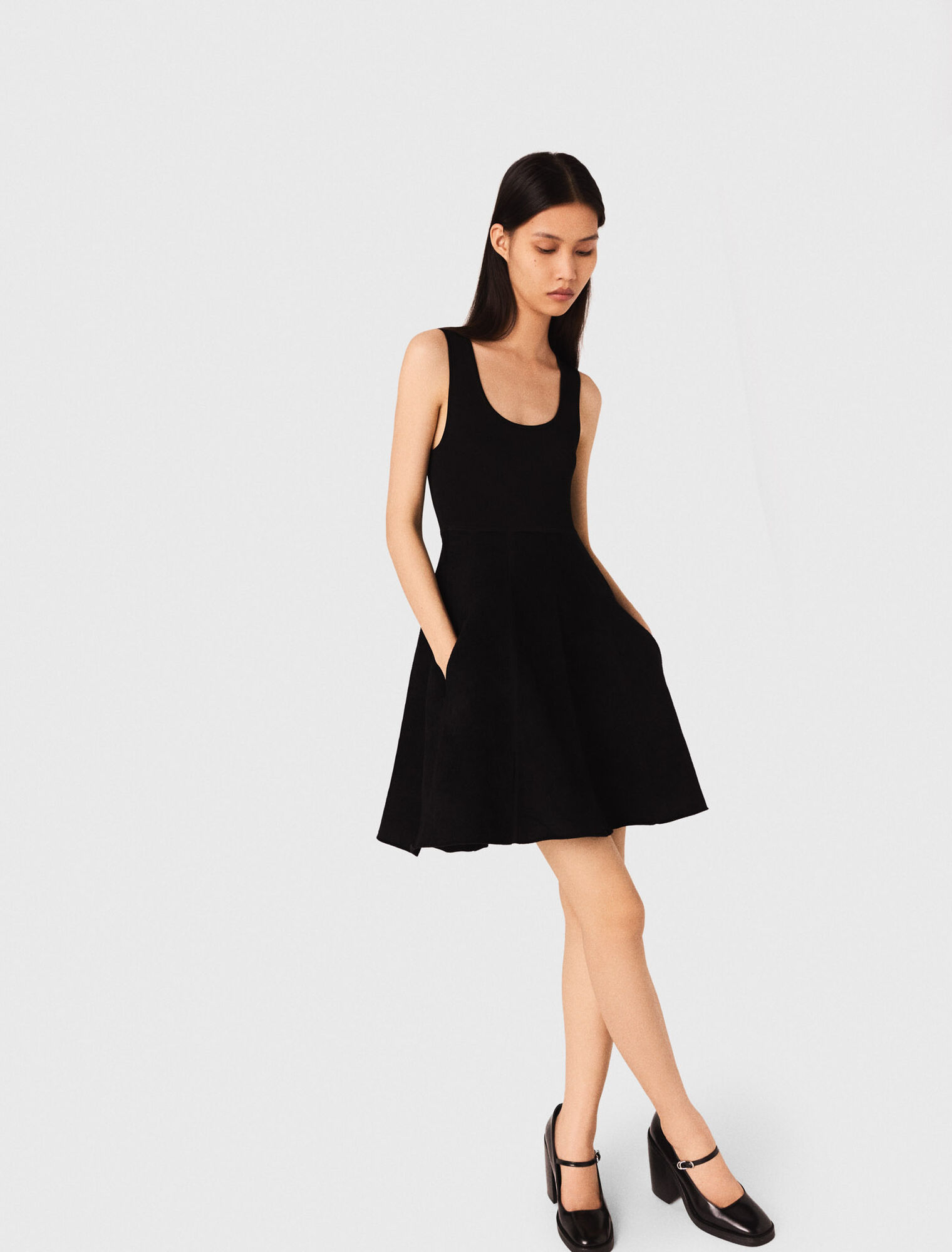2-in-1 velvet-effect dress